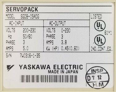 SGDB-05ADG | Yaskawa AC Drives